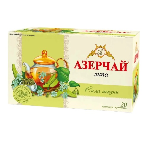 Азерчай чай травяной Сила жизни с липой, 20 пакетиков